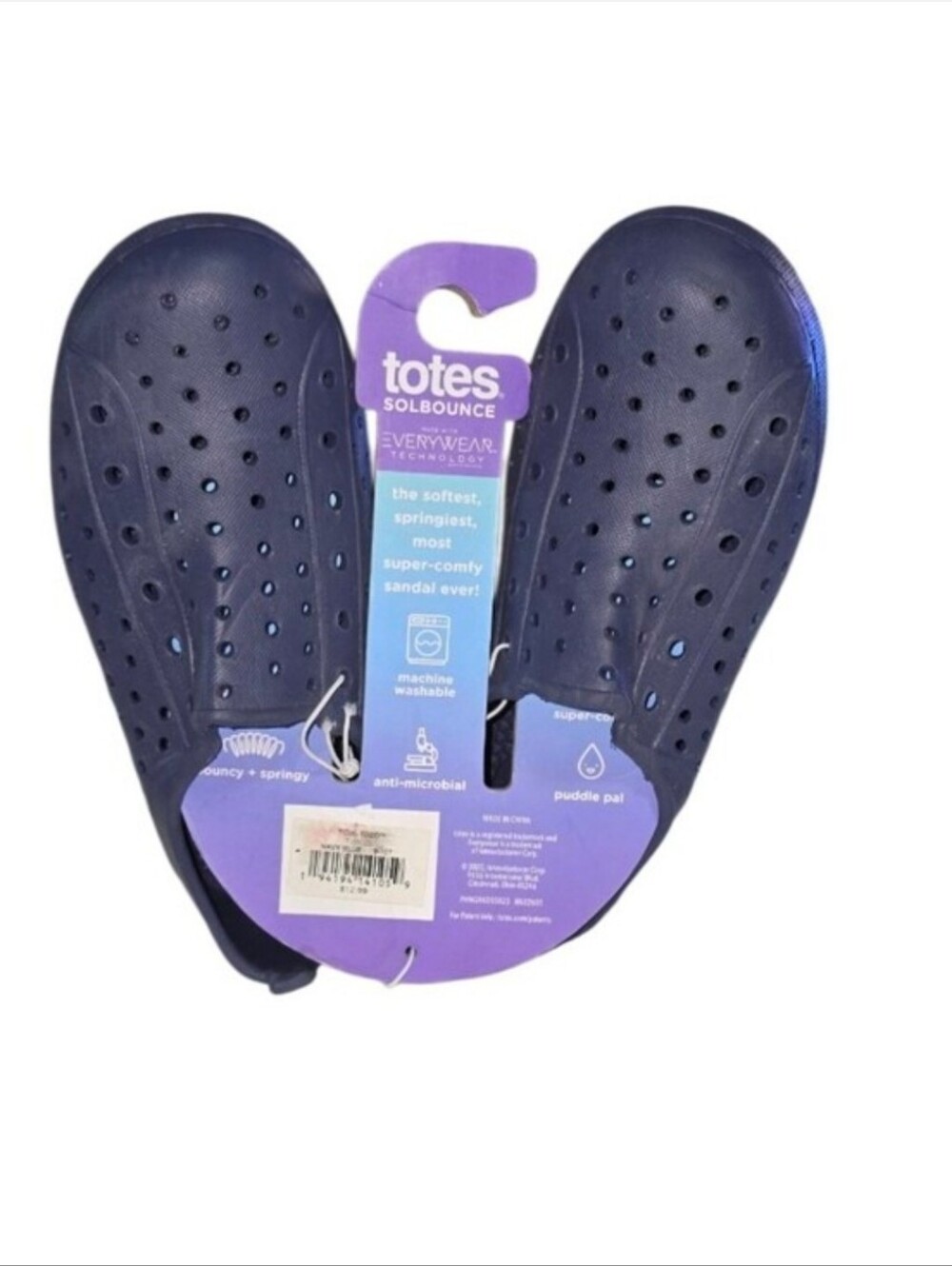 totes SolBounce  Navy Perforated Water Sandals